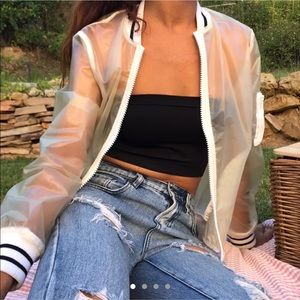 *REPOP* Topshop transparent bomber jacket